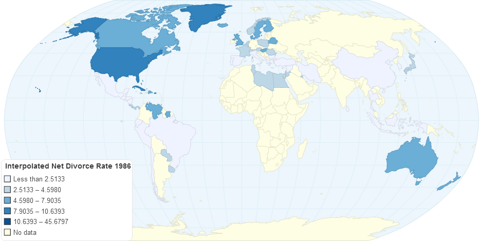 Interpolated Net Divorce Rate 1986