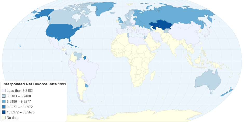 Interpolated Net Divorce Rate 1991