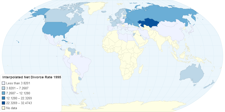 Interpolated Net Divorce Rate 1995