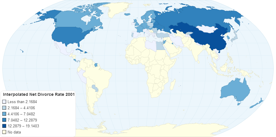 Interpolated Net Divorce Rate 2001