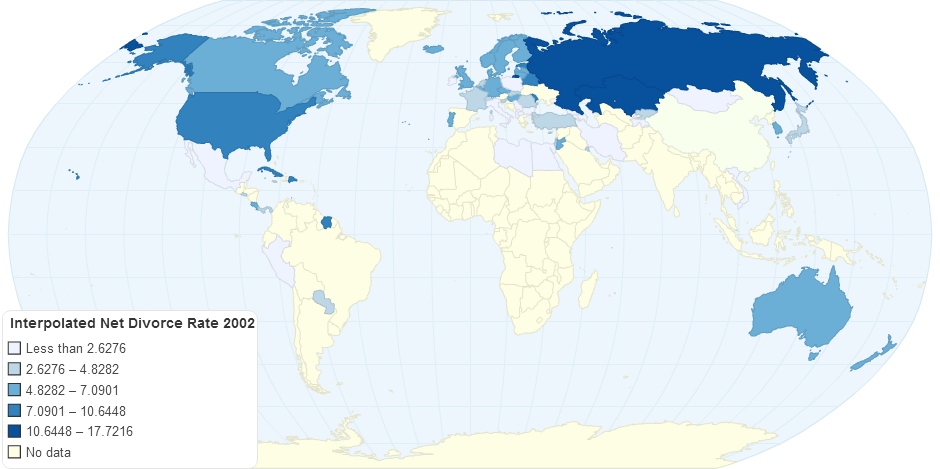 Interpolated Net Divorce Rate 2002