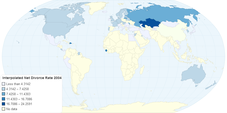 Interpolated Net Divorce Rate 2004