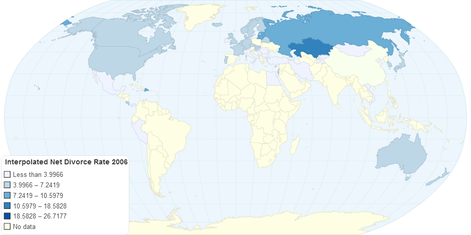 Interpolated Net Divorce Rate 2006