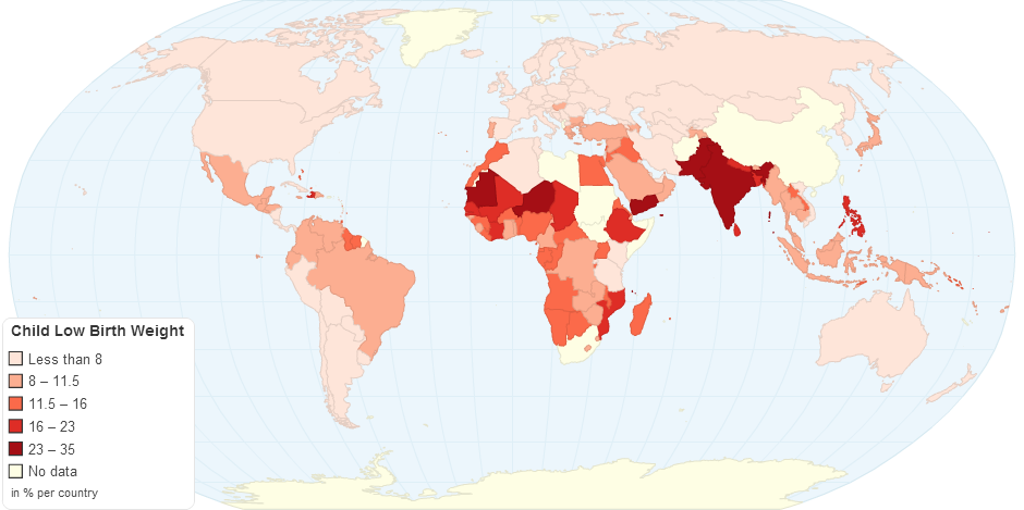 Child Low Birth Weight by Country