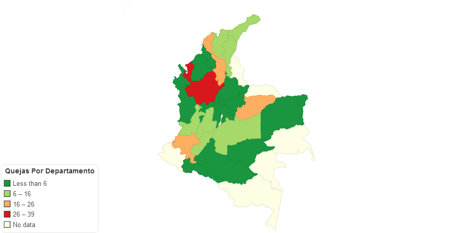 Quejas Por Departamento