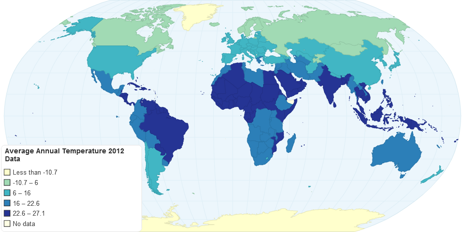 Average Annual Temperature (2012)