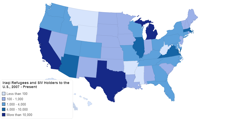 Iraqi Refugees and SIV Holders in the U.S., 2007 to Present