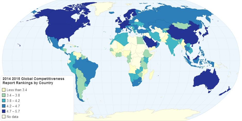 2014 2015 Global Competitiveness Report Rankings by Country