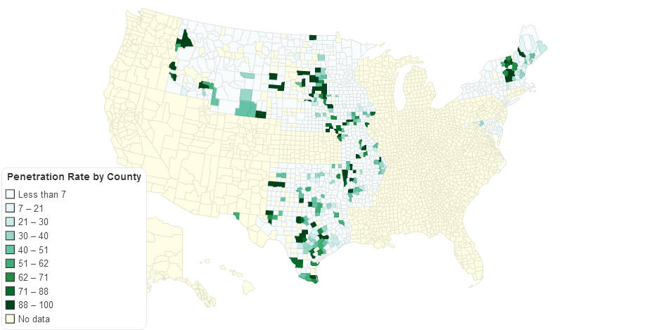 Penetration Rate by County