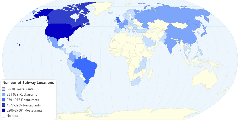 Subway Locations in 2015