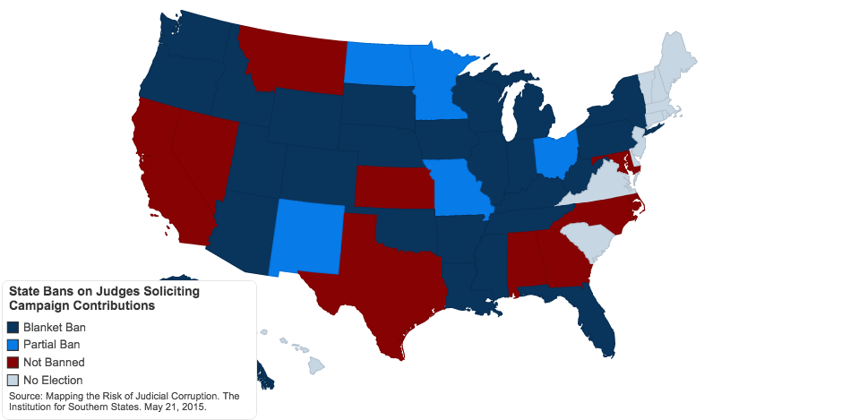 State Bans on Judges Soliciting Campaign Contributions