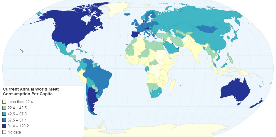 Current Annual World Meat Consumption Per Capita