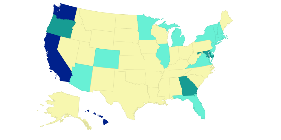 Electric Vehicles Per 1000 Registered Vehicles