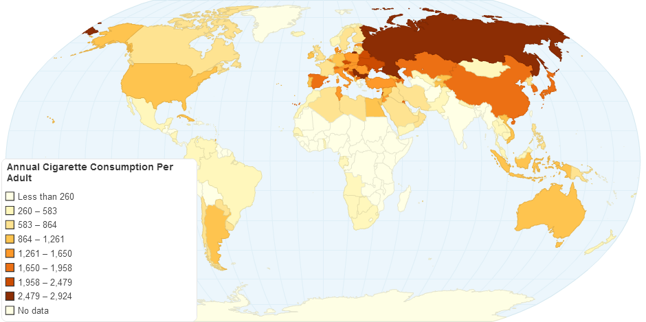 Annual Cigarette Consumption Per Adult