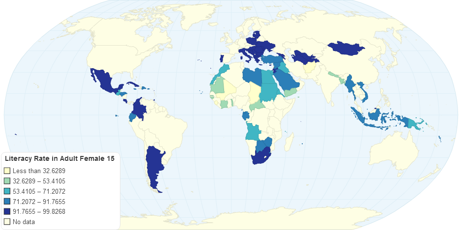 Literacy Rate in Adult Female 15