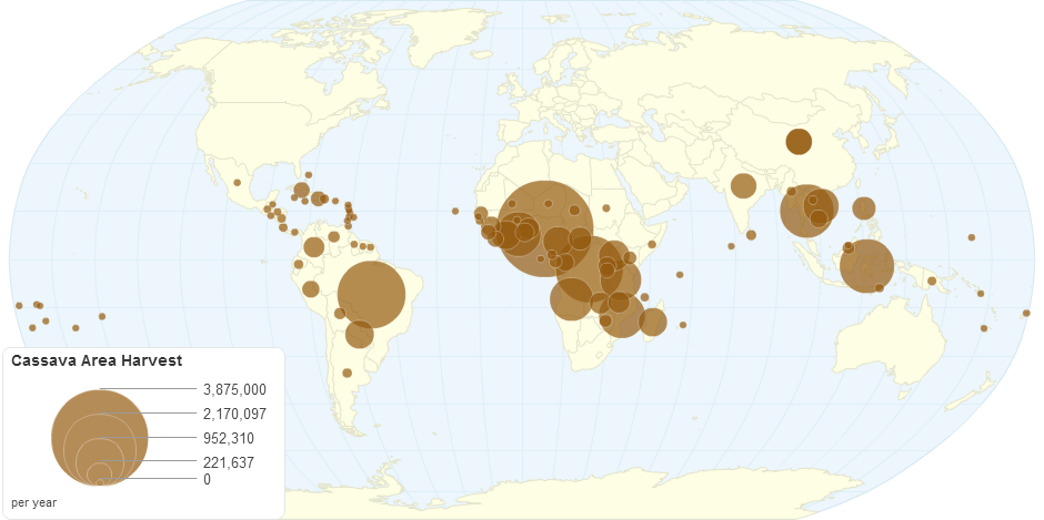 Cassava Area Harvest By Country