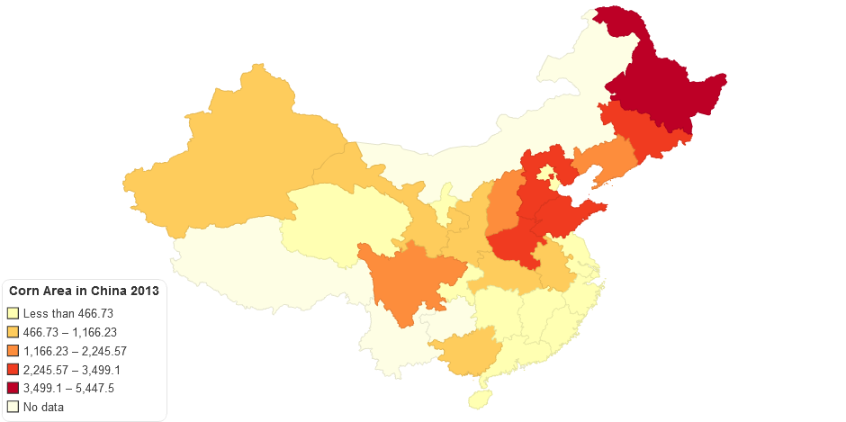 Corn Area in China 2013