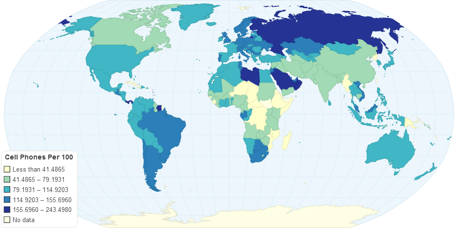 Cell Phones Per 100