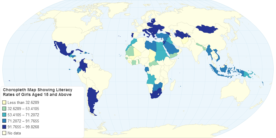 world literacy rate map