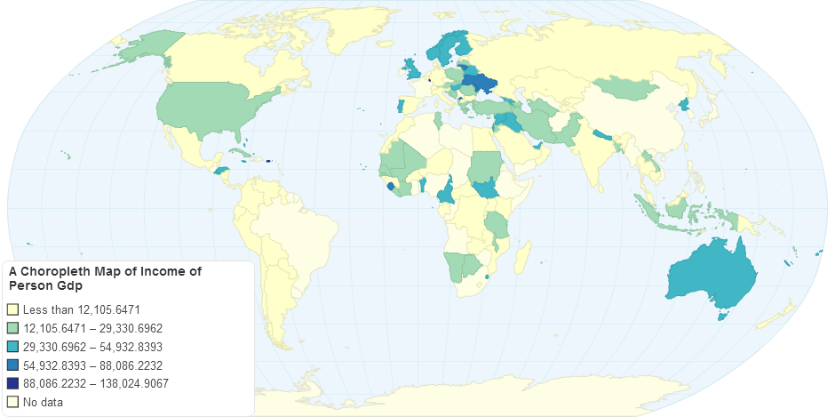 A Choropleth Map of Income of Person Gdp