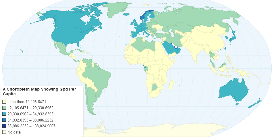 A Choropleth Map Showing Gpd Per Capita