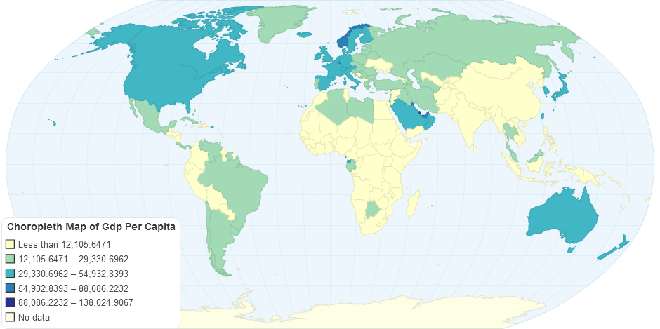 Choropleth Map of GDP Per Capita (2013)