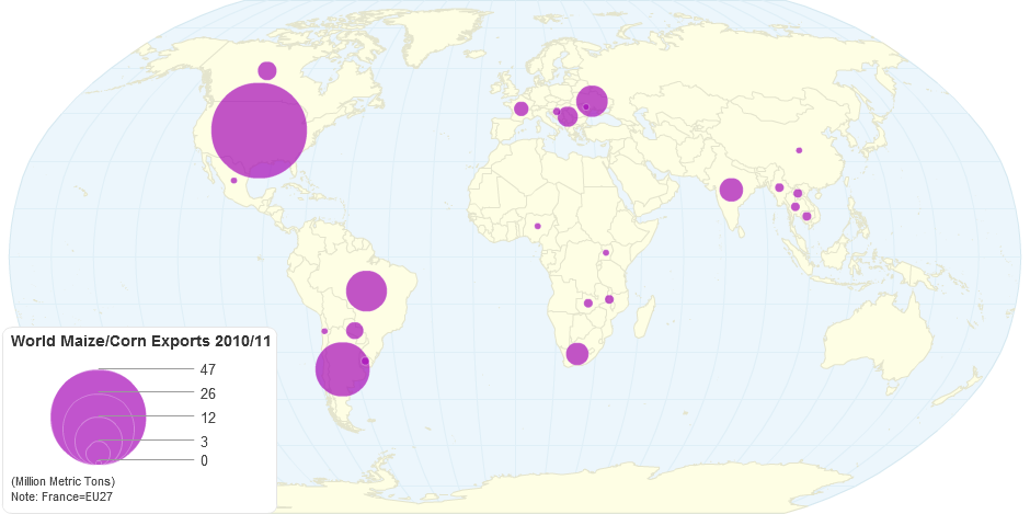 World Maize/Corn Exports 2010/11