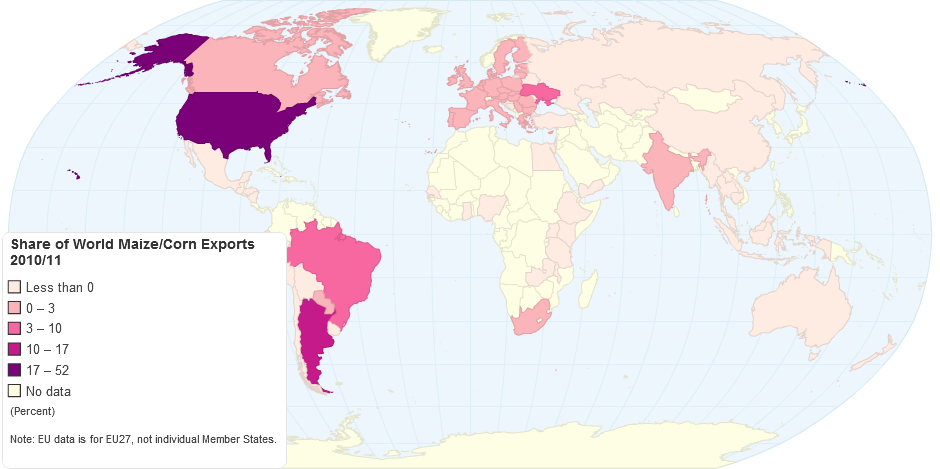 Share of World Maize/Corn Exports 2010/11