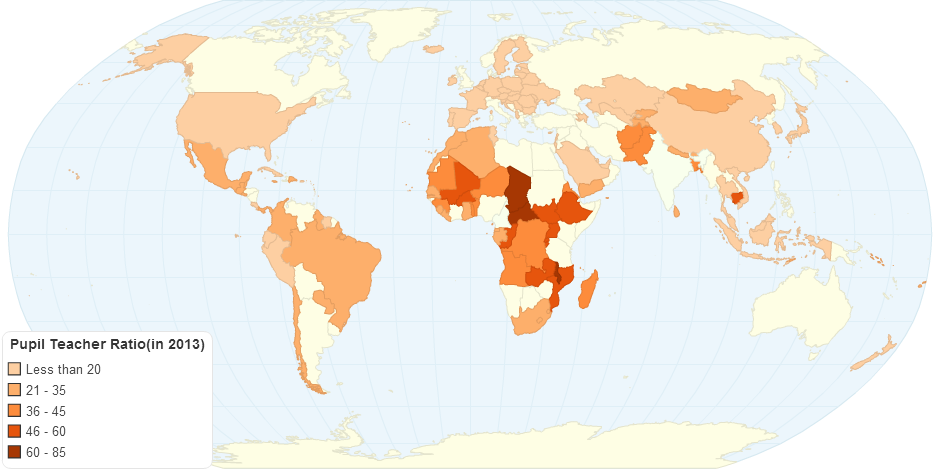 Pupil Teacher Ratio, Primary By Country