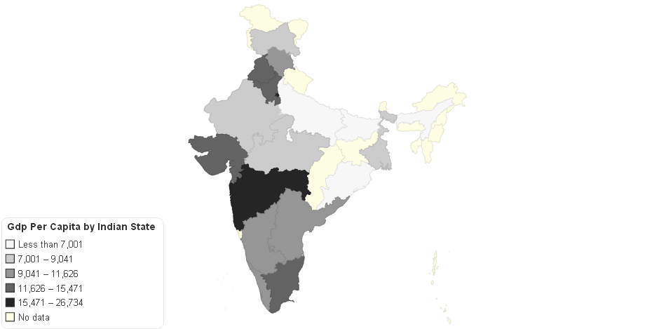 Gdp Per Capita by Indian State (1997)