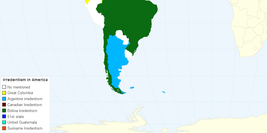 Irredentism in America part 1 (World map version)