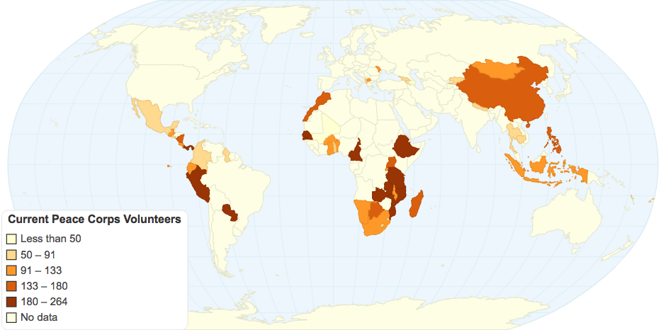 Current Peace Corps Volunteers by Country