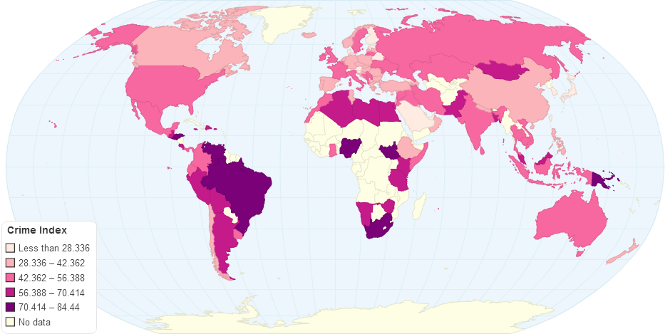 Crime Index for Country 2016