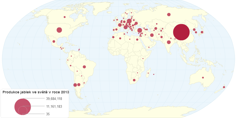 Produkce Jablek Ve Světě V Roce 2013