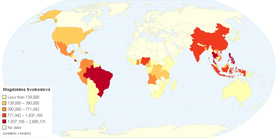 Produkce ananasů ve světě v roce 2013