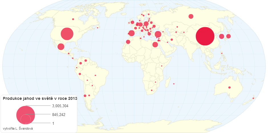 Produkce jahod ve světě v roce 2013