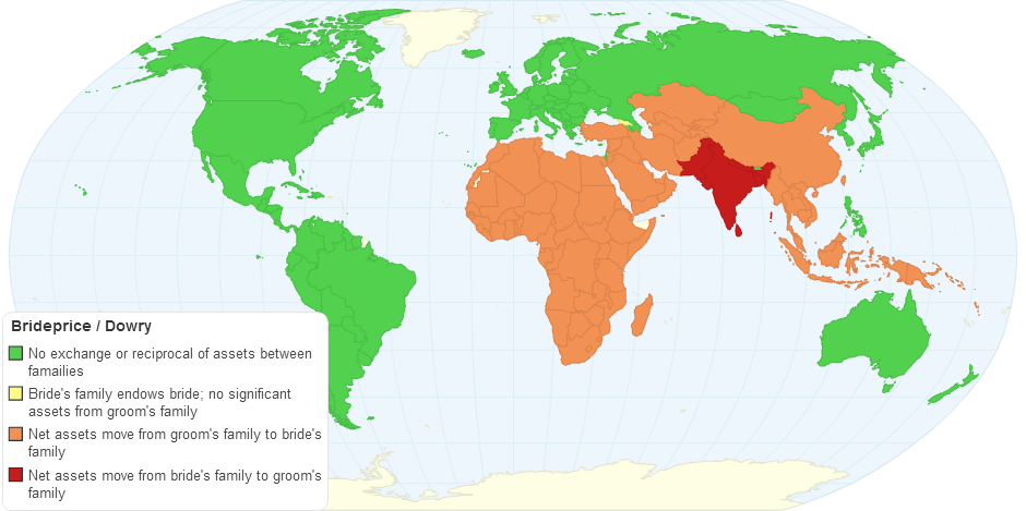 Brideprice / Dowry by Country