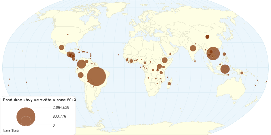 Produkce kávy ve světě v roce 2013