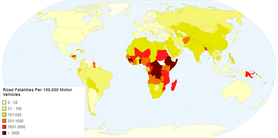 Road Fatalities Per 100,000 Motor Vehicles