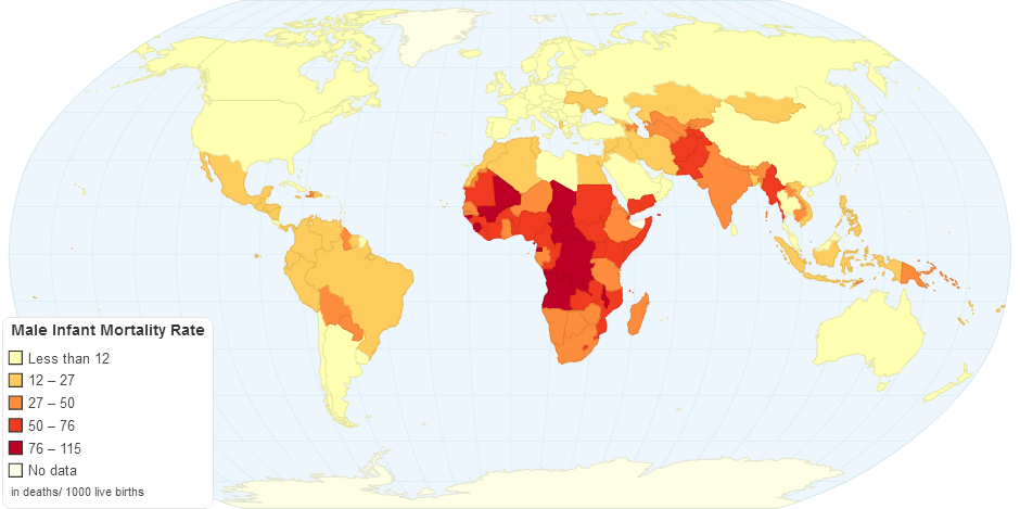 Male Infant Mortality Rate by Country