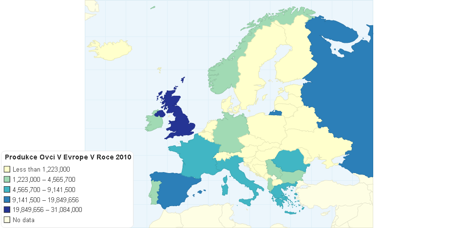 Produkce Ovci V Evrope V Roce 2010