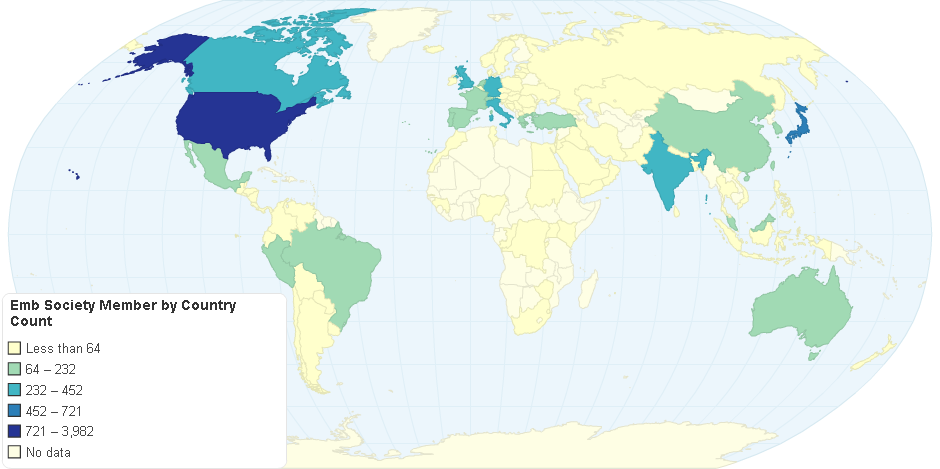 EMB Society Member by Country Count