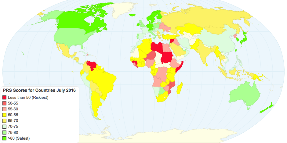 PRS Scores for Countries July 2016