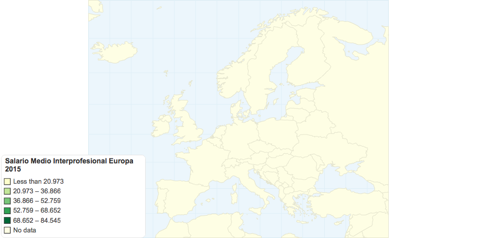 Salario Medio Interprofesional Europa 2015