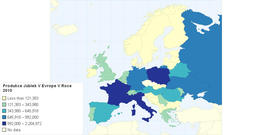 Produkce Jablek V Evrope V Roce 2010