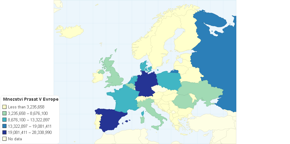 Množství prasat v Evropě2