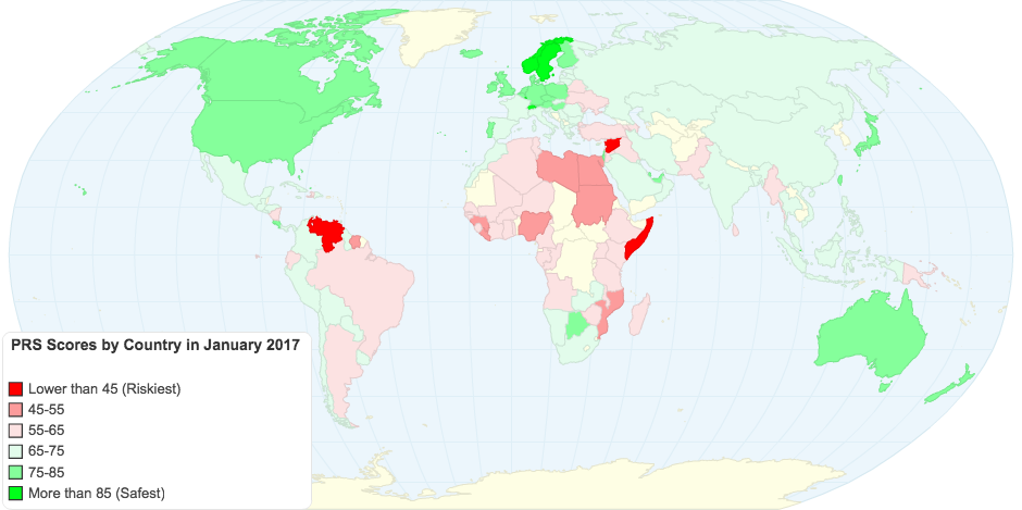 PRS Scores by Country in January 2017