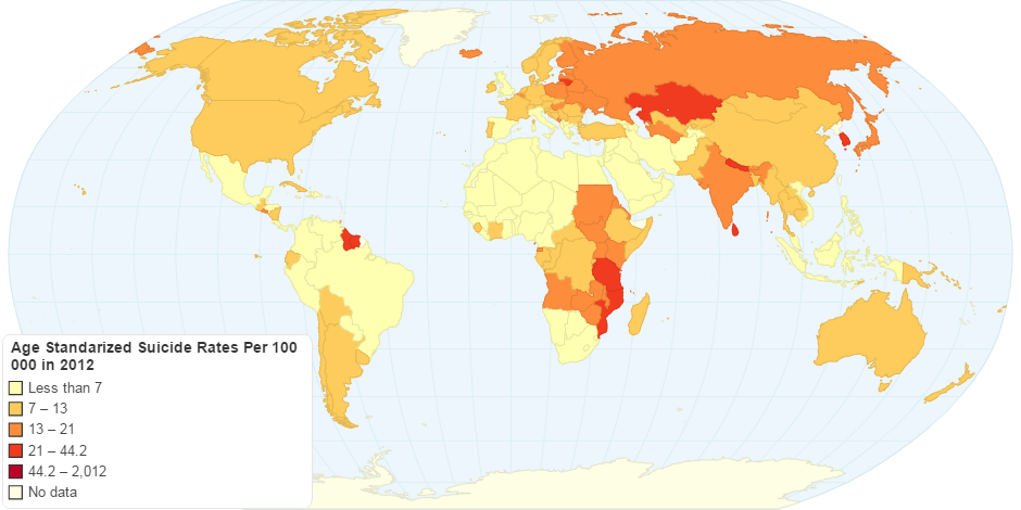 Age Standarized Suicide Rates (per 100 000) in 2012