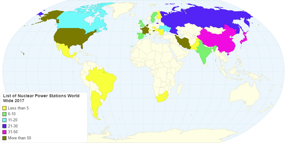 List of Nuclear Power Stations World Wide 2017