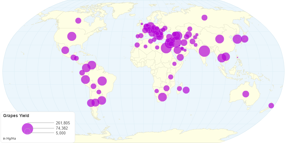 Grapes Yield by Country